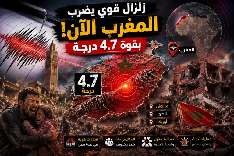 عاجل | زلزال بقوة 4.7 درجات يضرب المغرب بالقرب من أمزميز.. هل يتكرر سيناريو الحوز؟