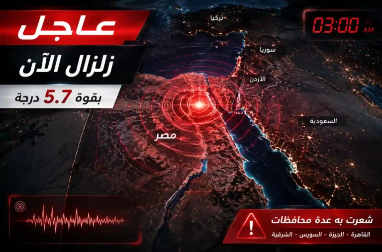 عاجل: رعب في منتصف الليل.. زلزال قوي يضرب مصر فجر اليوم وتفاصيل دقيقة عن مركزه وقوته!